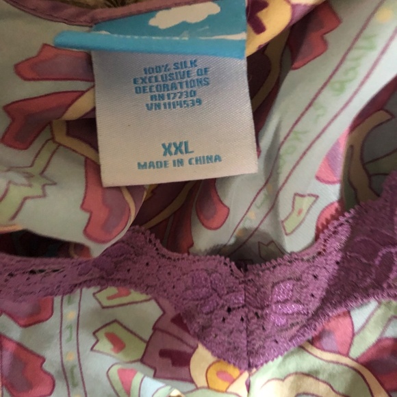 LUXURY NICK&NORA 100%SILK CHEMISE, RARE PLUS SIZEXXL,VHTF, EUC,VIBRANT, ELEGANT - Picture 5 of 16